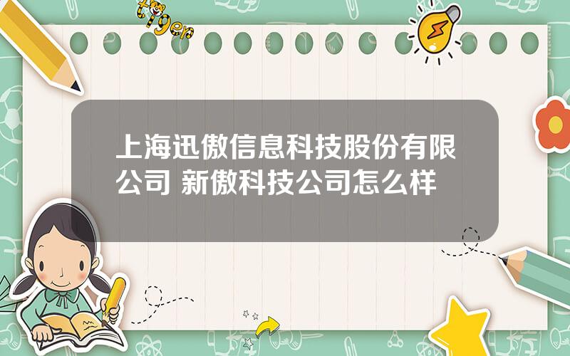 上海迅傲信息科技股份有限公司 新傲科技公司怎么样